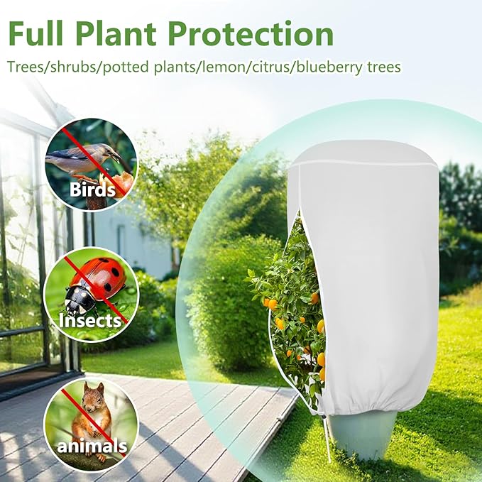 2 Pack Rounded Top Plant Covers Freeze Protection for Winter, Plant Covers for Winter, 75" X 90"