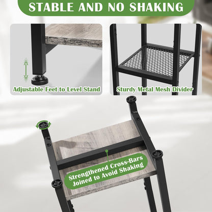 Extra Tall Plant Stand Indoor,40 Inch Plant Stands,3 Tier Metal Plant Stand with Heavy Duty Wood