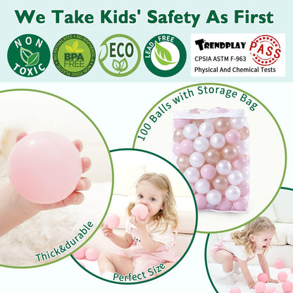 TRENDPLAY Plastic Balls for Ball Pits 2.2 Inch, Pack of 50 100 200 500 Hollow Balls, Perfect for