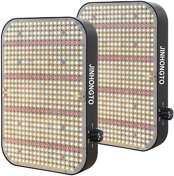 2Pack 65 Watt Dimmable Grow Lights for Seed Starting, Seedlings, Veg, Flower, UV IR Full Spectrum