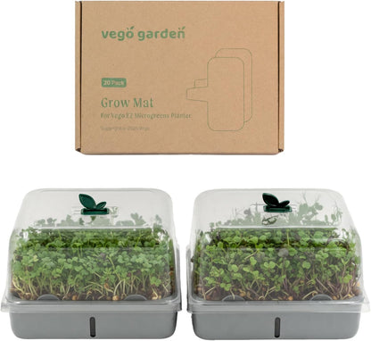 Self-Watering Microgreens Growing Kit with 20 Capillary Grow Mats and Humidity Domes, 4 Trays for