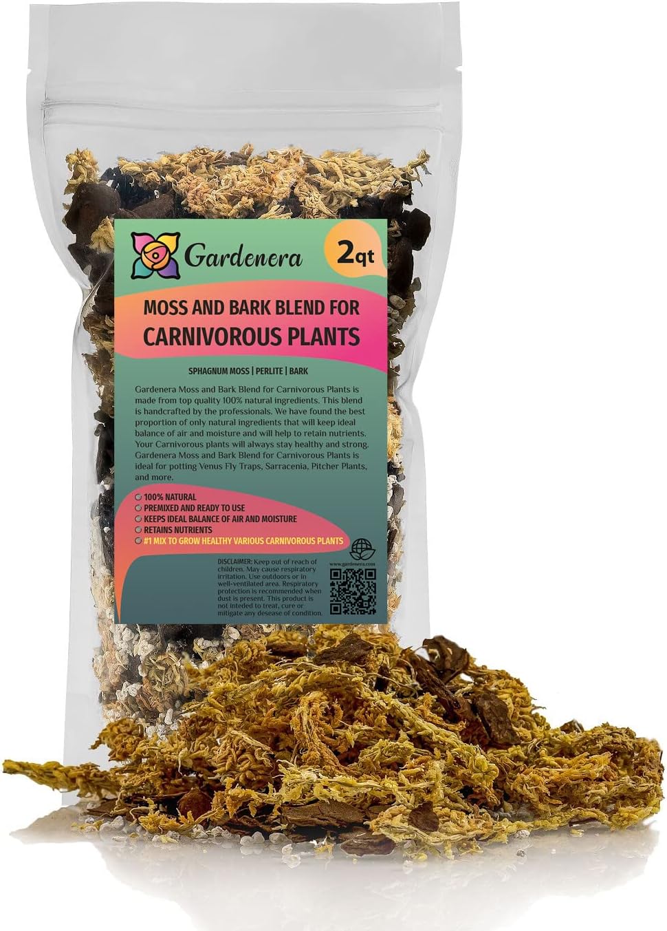 Premium Sphagnum Moss, Perlite and New Zealand Pine Bark Blend for Carnivorous Plants - Perfect for