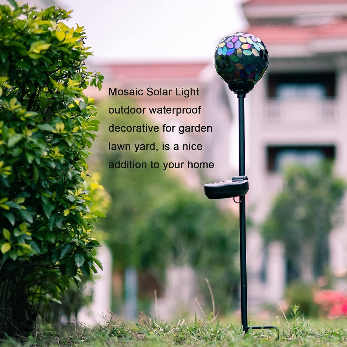VCUTEKA Solar Lights Outdoor Decorative - Mosaic Solar Garden Light Waterproof LED Pathway Stake