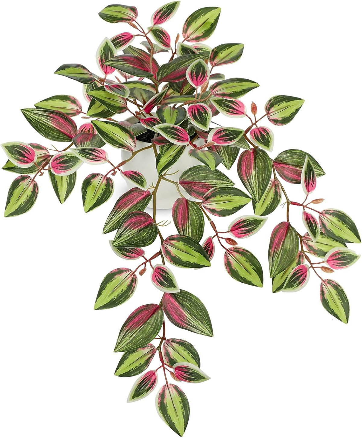 Briful Small Faux Plants Indoor Artificial Potted Silk Plants Fake Watermelon Peperomia Trailing
