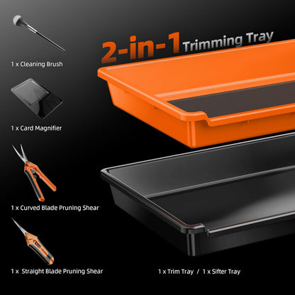 Spider Farmer Trim Tray Kit with Trimming Tray, 150 Micron Precision Screen, Bottom Harvest Bin