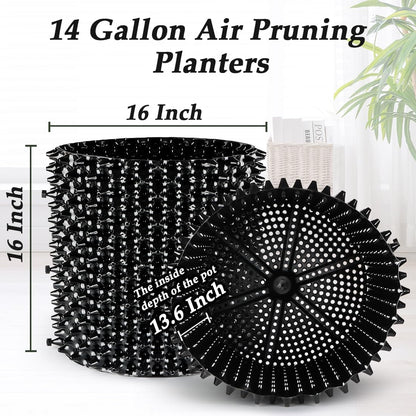 14 Gallon Air Pruning Planters, Plastic Pots for Plants, Large Plant Pots, Fruit Vegetable Garden
