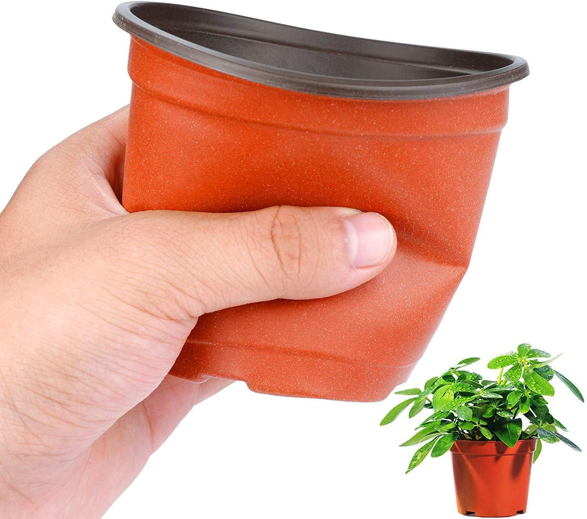 Augshy Nursery Pot, 75 Pcs 4" Plastic Nursery Seed Starting Pots Flower Plant Container for