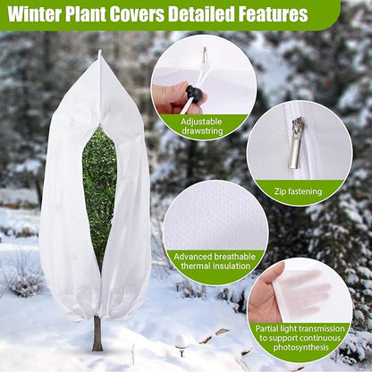 4 Pack Plant Covers Freeze Protection for Winter, Plant Protectors from Animals, Winter Plant Cover