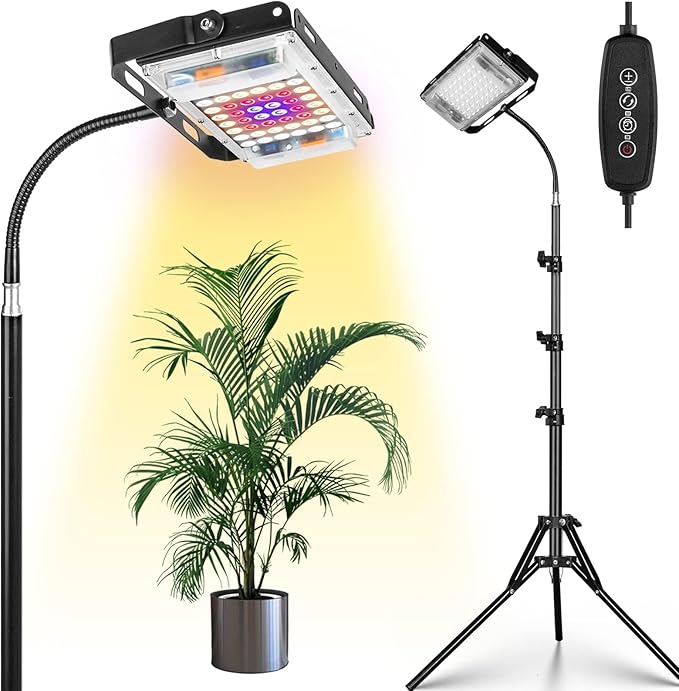 LBW Grow Light with Stand, Full Spectrum LED Plant Light, Floor Grow Lamp with 63" Adjustable