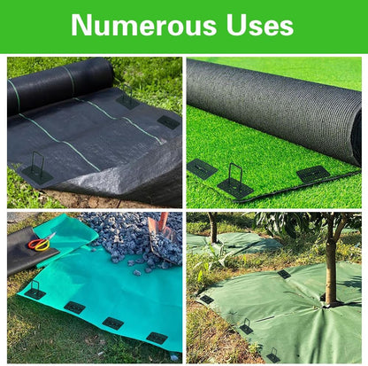 Bakulyor 100 Pcs Green Artificial Turf Stakes Anchor + 100 Pcs Buffer Washer, 6 Inch 11 Gauge