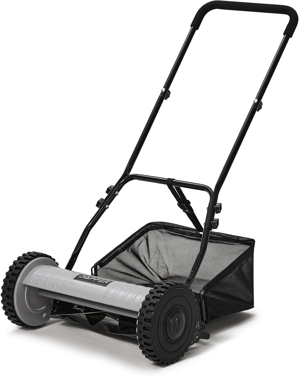 16" Push Reel Lawn Mower with Grass Catcher – Manual 5-Blade Hand Mower, Adjustable 3-Position