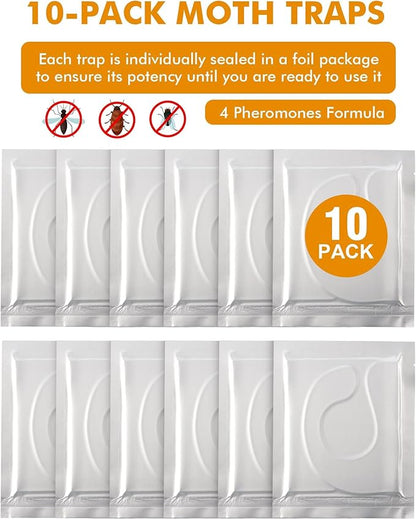 Pantry Moth Traps - Extra Strength Hanging Clothes Clothing Moth Traps with Pheromone for House