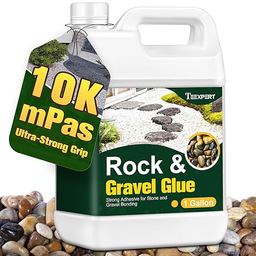 Teexpert 1 Gallon Rock Glue for Landscaping – Strong Pea Gravel Binder & Stone Adhesive for