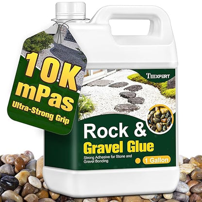 Teexpert 1 Gallon Rock Glue for Landscaping – Strong Pea Gravel Binder & Stone Adhesive for