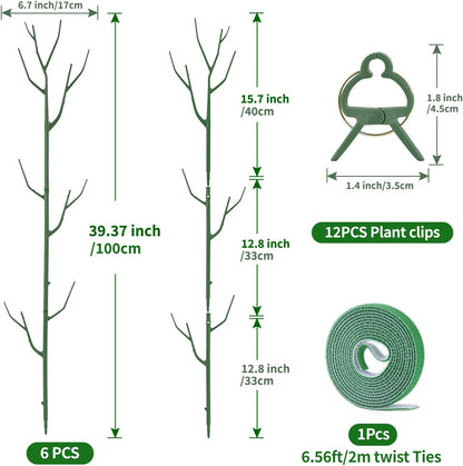 12 Pack Plant Support Stakes, Plant Stakes for Indoor and Outdoor Plants. 39.37inch Plant Sticks
