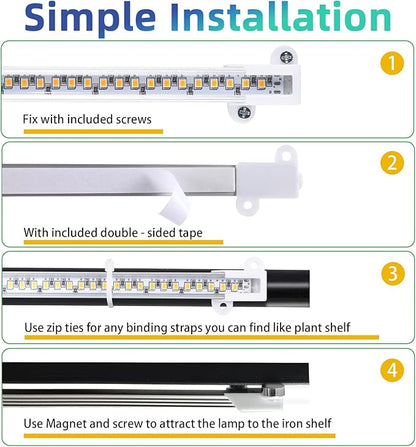 One Strip Growing lamp 2-Pack, Full Spectrum LED Grow Light Strips for Indoor Plants with Auto