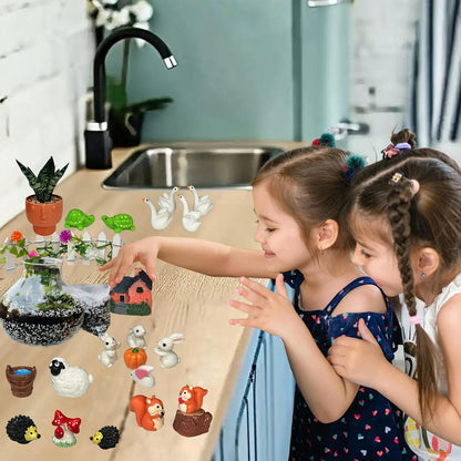 Mini Fairy Garden Accessories 103 PCS Mini Resin Animals for Terrarium Decor Bulk Miniature Garden