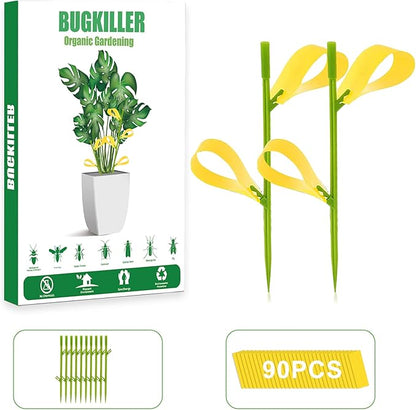 90PCS Yellow Sticky Traps for Indoors/Outdoor Gnat Traps for Plants Fungus Gnats Sticky Traps for