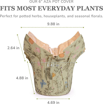 Premium 6” AZA Plant Pot Covers, Decorative Plant Sleeve for Indoor & Outdoor House Plants