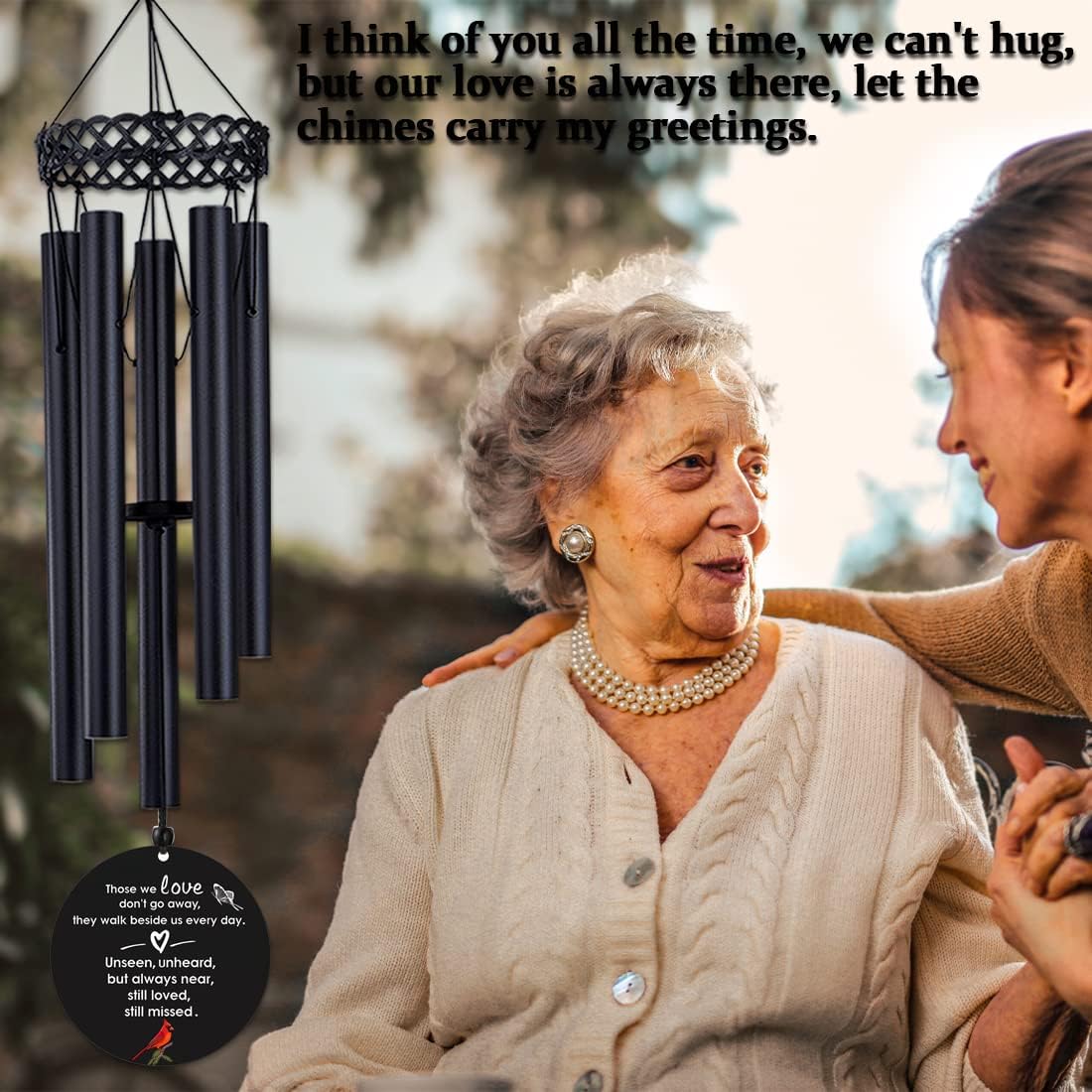 Cardinal Wind Chimes for Loss of Loved One, Memorial Gifts for Loss of Father Mother, 30Inch