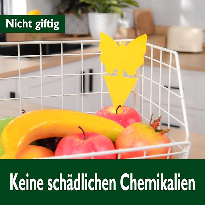 Garsum Fruit Fly Trap 18 Pcs Yellow Sticky Fungus Gnat Killer for Indoor and Outdoor Plant Insect