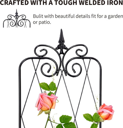 2 Pack 71" H x15 W Trellis,Black Garden Trellis for Climbing Plants Outdoor Metal Frame Sturdy