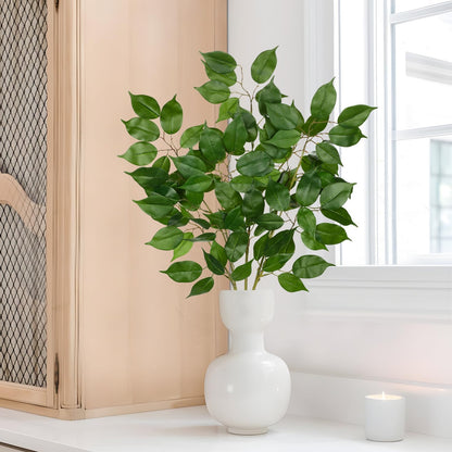 Ficus Leaves Artificial Branches 35.4" Faux Ficus Tree Branches Fake Greenery Plant Spray for Tree
