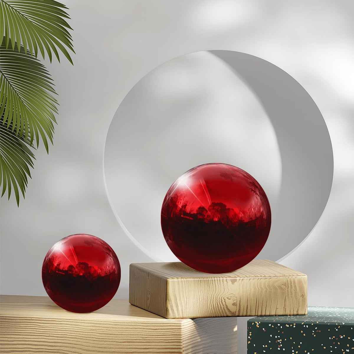 uxcell 2 Pcs Gazing Globe Decor Ball 3.5 Inch 90mm Reflective Garden Sphere Hollow Ball, Seamless