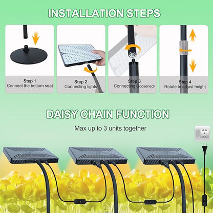 25 Watt Power Table Top Grow Lights for Indoor Plants, Seed Starting, Bonsai, 2500 Lumen Enough
