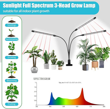 Black Grow Lights for Indoor Plants, 126LEDs Clip Plant Lights, Full Spectrum LED Plant Growing