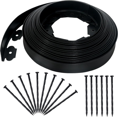 2 Inch x 50FT Landscape Edging Border with 45 Anchoring Spikes, No Dig Garden Border Edging Kit