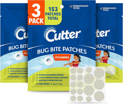 Cutter Bug Bite Patches Itch Relief Hydrocolloid Patches for Kids & Adults, Absorbs Fluids, Helps