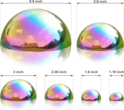 Nerien Gazing Ball, Stainless Steel Garden Mirror Globe, Polished Ornament Sphere, Hollow Floating