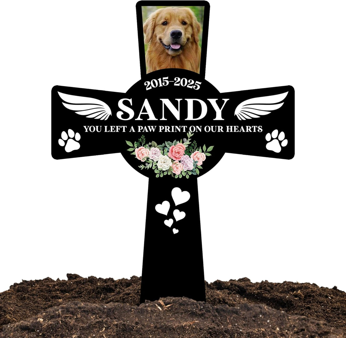 Pet Grave Marker Dog – Custom Dog Tombstones for Graves Outdoor with Name and Date, Dogs Memorial