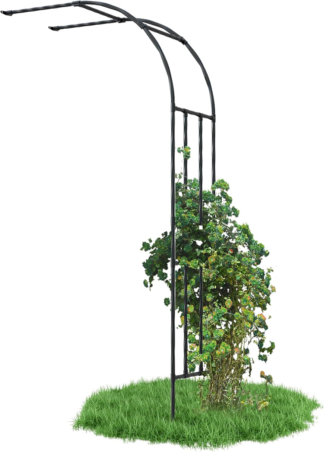 Half Garden Arch Trellis, Trellis Arch for Climbing Plants Outdoor, 7.9FT MetalGarden Arbor, Garden