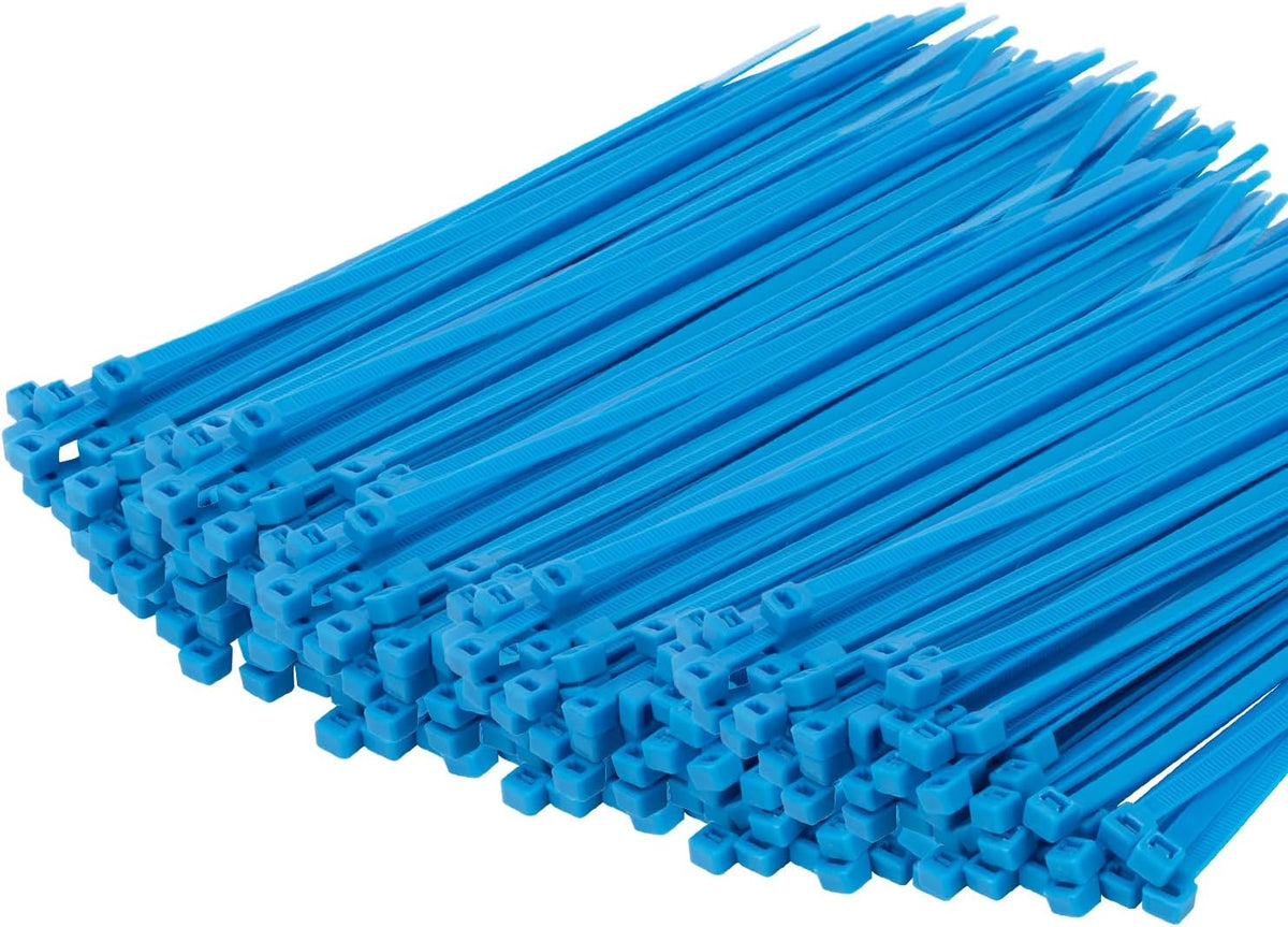 14 Inch Zip Ties Blue 1000 PCS, 40 Lbs- Heavy Duty Tensile Strength, Nylon PA66 UV Resistant Cable