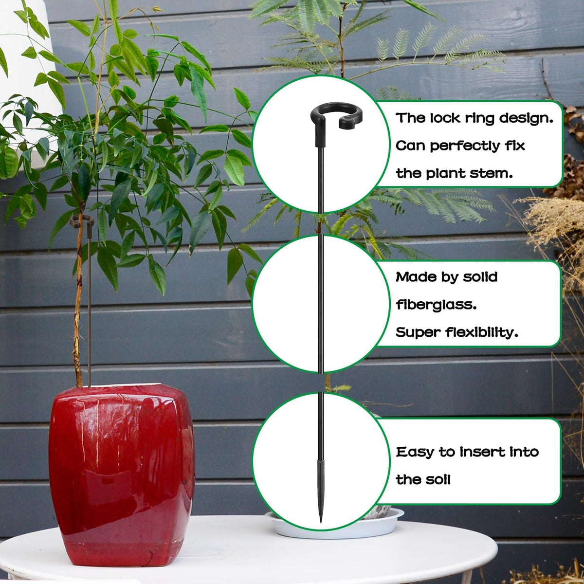 Orchid Sticks 17 inch &11 inch SupKing 16Pcs Plant Stakes with Clips for Support Small Short