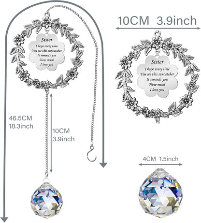 Birthday Sisters Gifts from Sister Brother, Christmas, Birthday, Valentines Day, Suncatcher Gifts