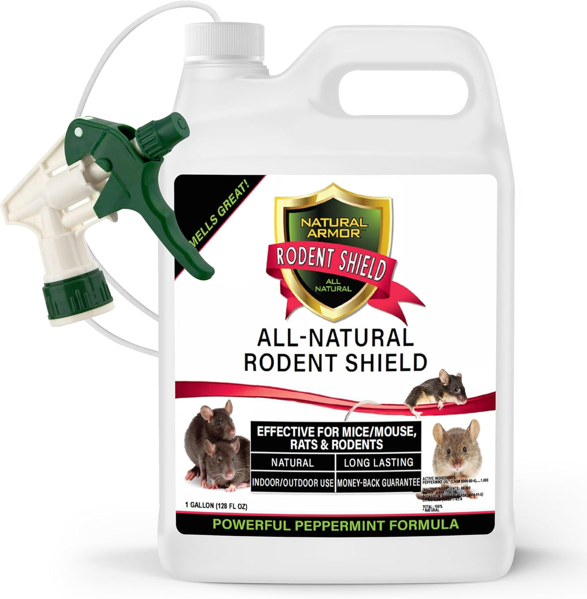 Peppermint Repellent for Mice/Mouse, Rats & Rodents. Natural Spray for Indoor & Outdoor Use.