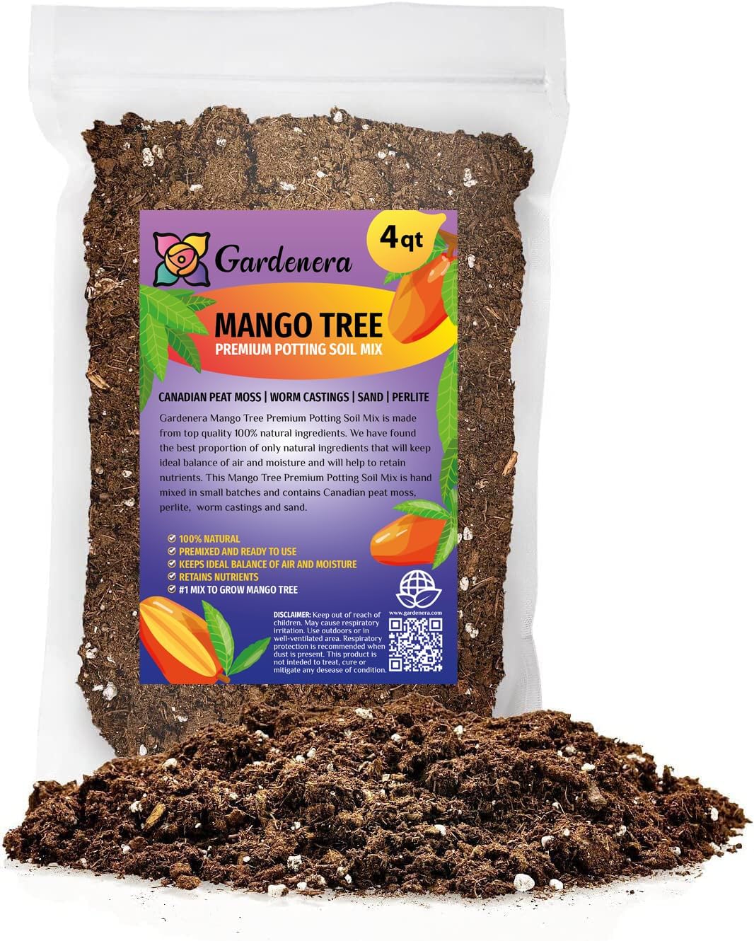 Gardenera Mango Tree Potting Mix - Promote Strong Roots and Bountiful Yields with Our Premium Blend