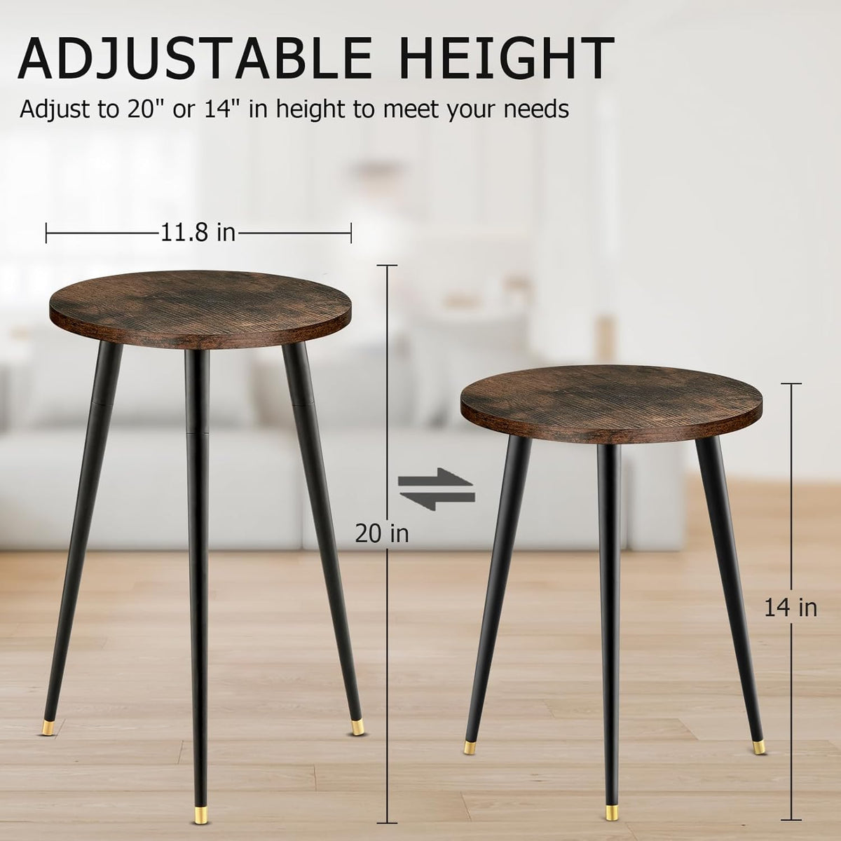 Tall Plant Stand Indoor, Mid Century Wood Plant Stand Plant Table for Flower Pots, Heavy Duty Metal