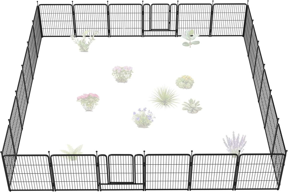FXW Garden Fence Outdoor for The Yard – 32in(H) x 54.7ft(L) Heavy Duty Metal Animal Barrier for Dog