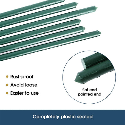 58 Inch (Approx 5FT) Garden Stakes for Outdoor Plant Support, 0.43 inch Diameter Plant Stake Sticks