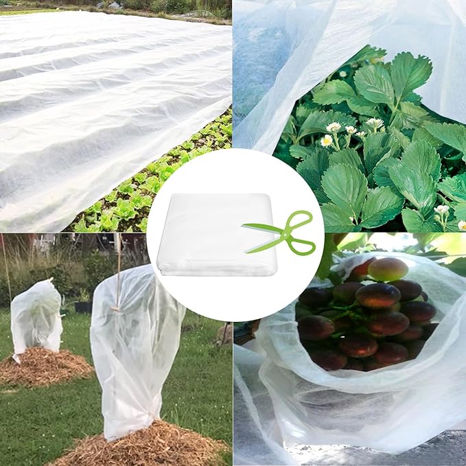Plant Covers Freeze Protection 10ft x 33ft 1.1 oz Frost Cloth Plant Freeze Protection, Frost