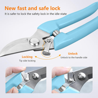 Garden Scissors for Plant, Tip Pruning Shears for Cutting Flowers, Trimming Plants, Bonsai and