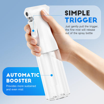 3 Pack Continuous Spray Bottle for Hair, 6.8 OZ Ultra Fine Mister Sprayer