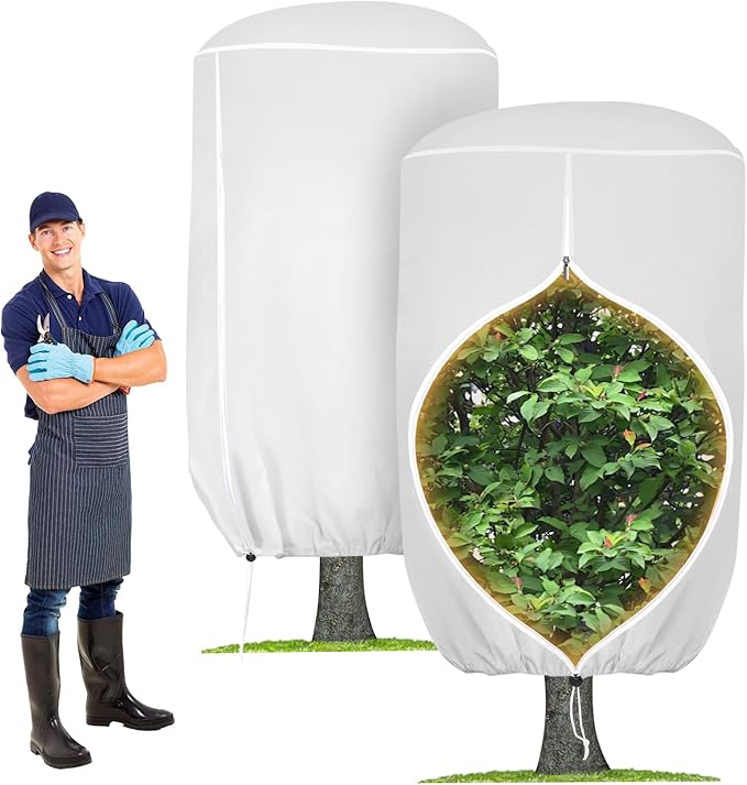 2 Pack Rounded Top Plant Covers Freeze Protection for Winter, Plant Covers for Winter, 47" X 72"