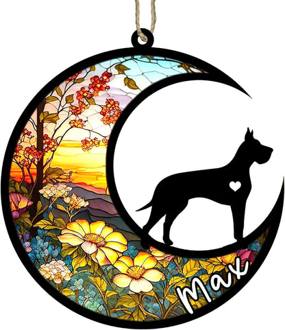 Personalized Dog Memorial, Custom Name Great Dane Dog Christmas Ornament with Name, Custom Breeds