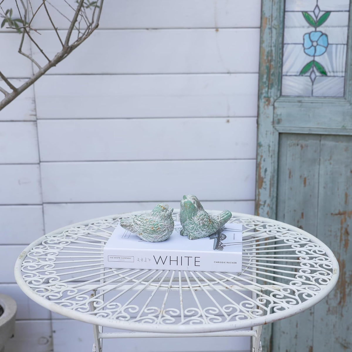 BIG FORTUNE Outdoor Bird Statues Bird Decor Figurines for Home Cement Bird Sculpture for Patio Yard
