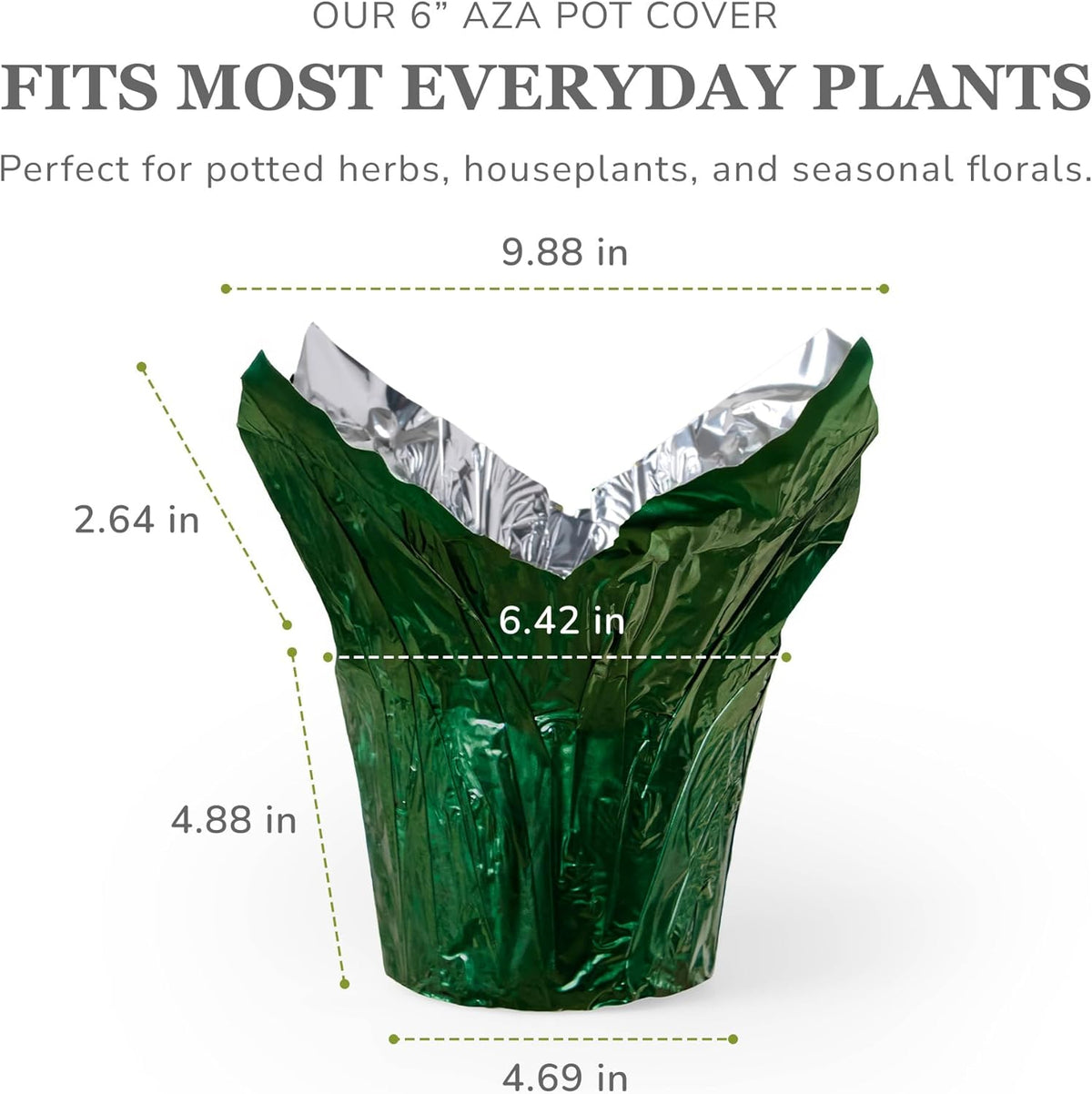 6” AZA Plant Pot Covers, Decorative Plant Sleeve for Indoor & Outdoor House Plants, Reusable and